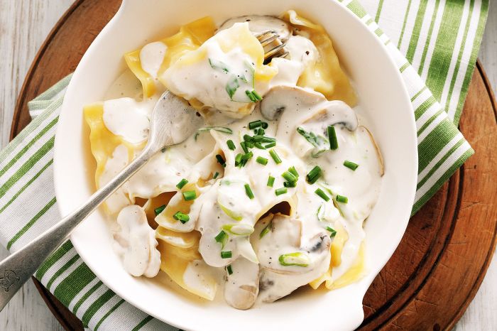 Ravioli and cream sauce recipe