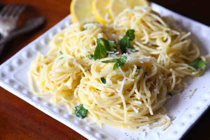 Pasta lemon garlic recipe dish pinchandswirl