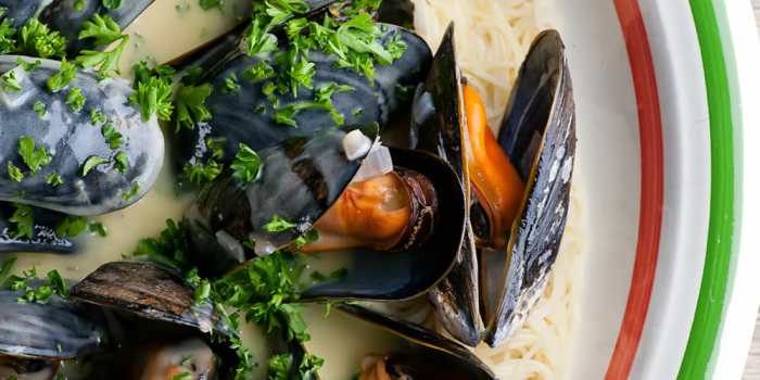 Recipe for mussels in cream sauce